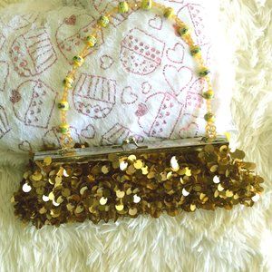 Gold Sequin Clutch